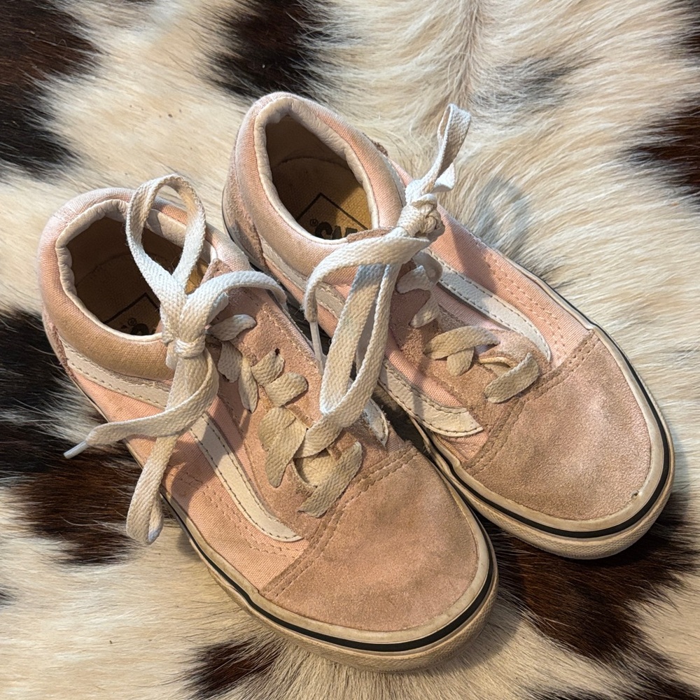 Vans Pink and White Kids Sneakers